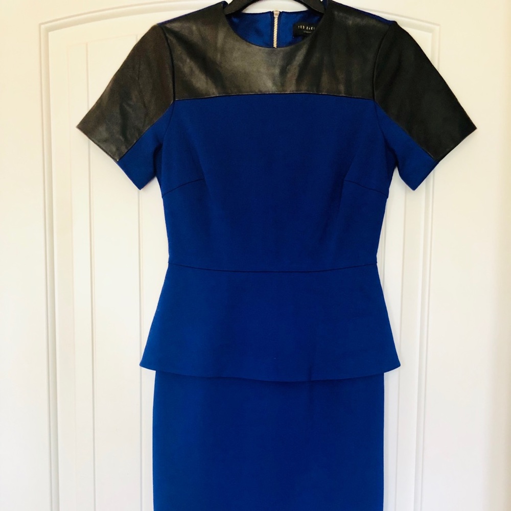 Ted Baker Peplum and Leather Dress